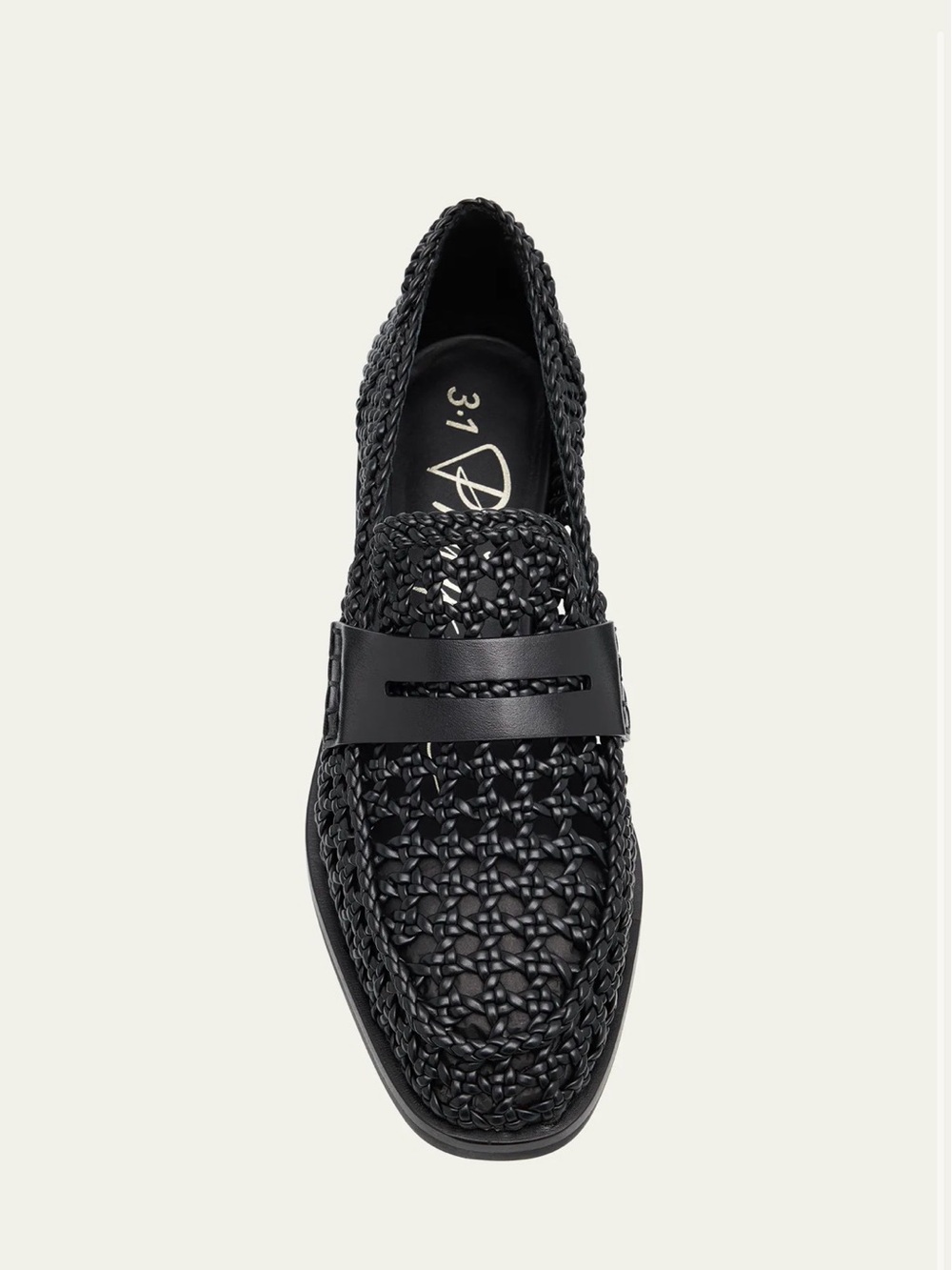 3.1 PHILLIP LIM - Alexa Macrame Woven Leather Loafers - Size 39 Womens